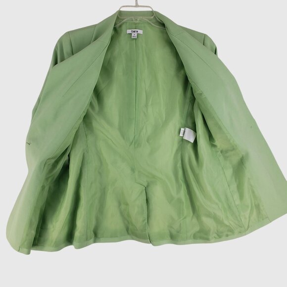 Bar III Women’s Blazer Size 12 Green One Button Suit Jacket Career Workwear - Picture 3 of 13
